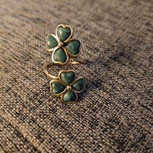 Lucky Brand Green Clover Wrap Ring